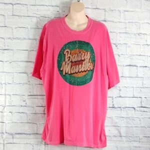 🔵BOGO FREE🔵  Barry Manilow T-Shirt Pink Graphic Short Sleeve Sz 2XL